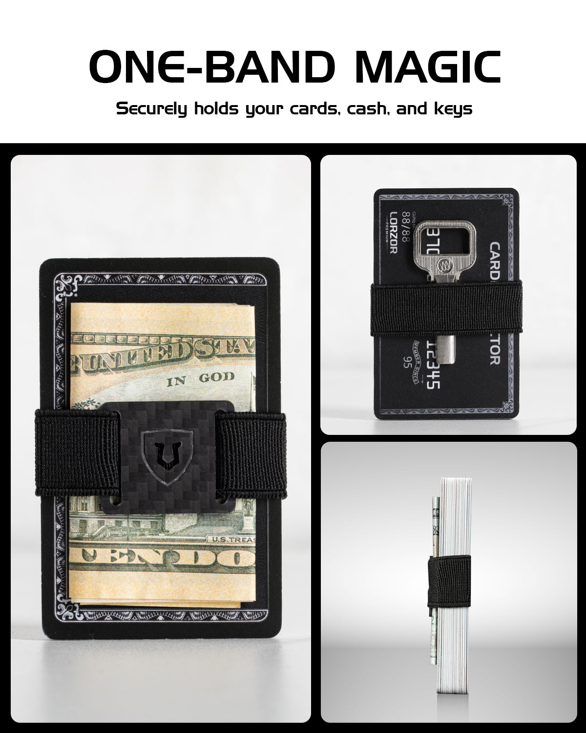 Lorzor Geldbörsen-Gummiband – Kohlefaser