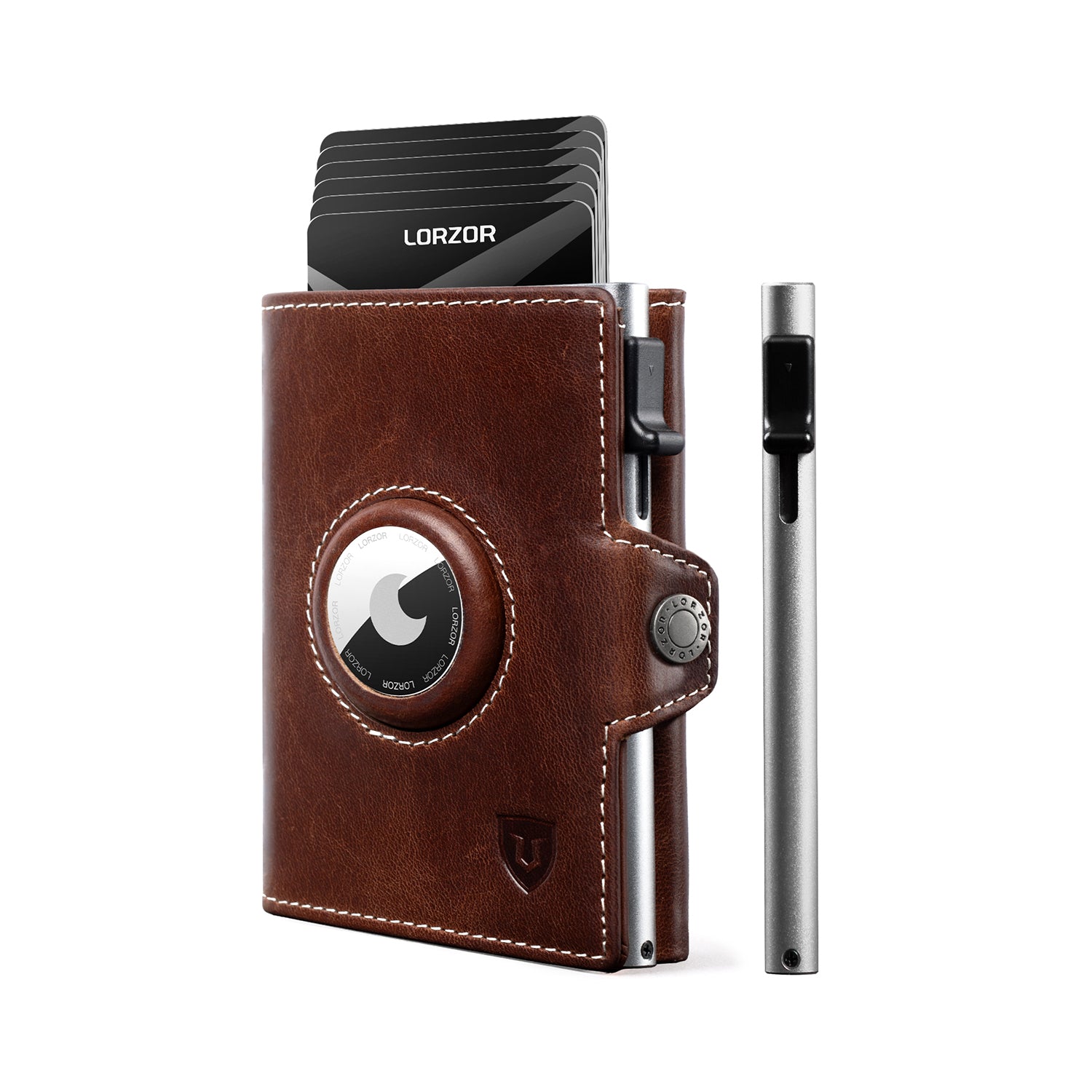 LORZOR Airtag-Geldbörse Ledergeldbörse für Herren BN2