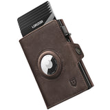 LORZOR Airtag Wallet, Slim Wallet mit Münzfach, Portmonee Herren aus echtem Leder