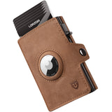 LORZOR Airtag Wallet, Slim Wallet mit Münzfach, Portmonee Herren aus echtem Leder