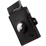 LORZOR Airtag Wallet, Slim Wallet mit Münzfach, Portmonee Herren aus echtem Leder