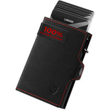 LORZOR Slim Wallet mit Münzfach, Geldbörse aus Echtem Leder für Herren