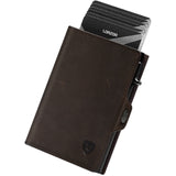 LORZOR Slim Wallet mit Münzfach, Geldbörse aus Echtem Leder für Herren